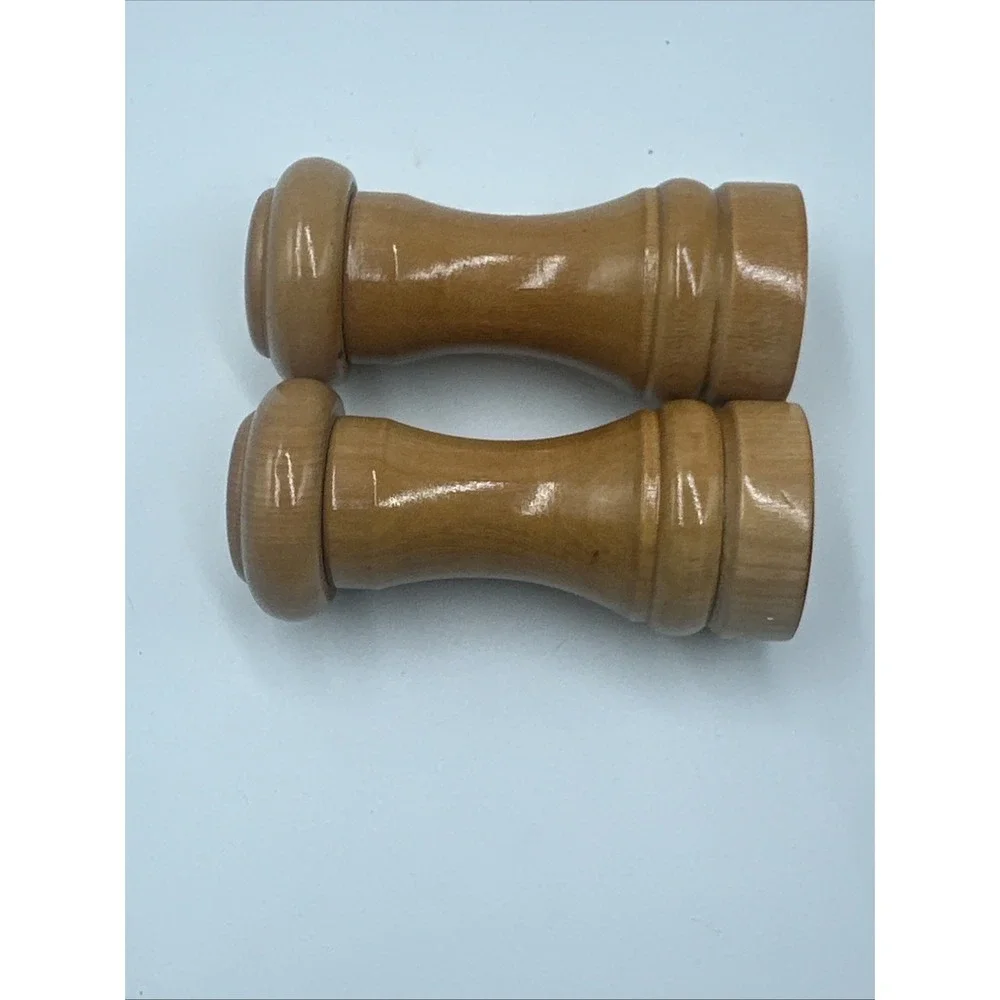 Vintage Wood Salt & Pepper Shakers Set 4